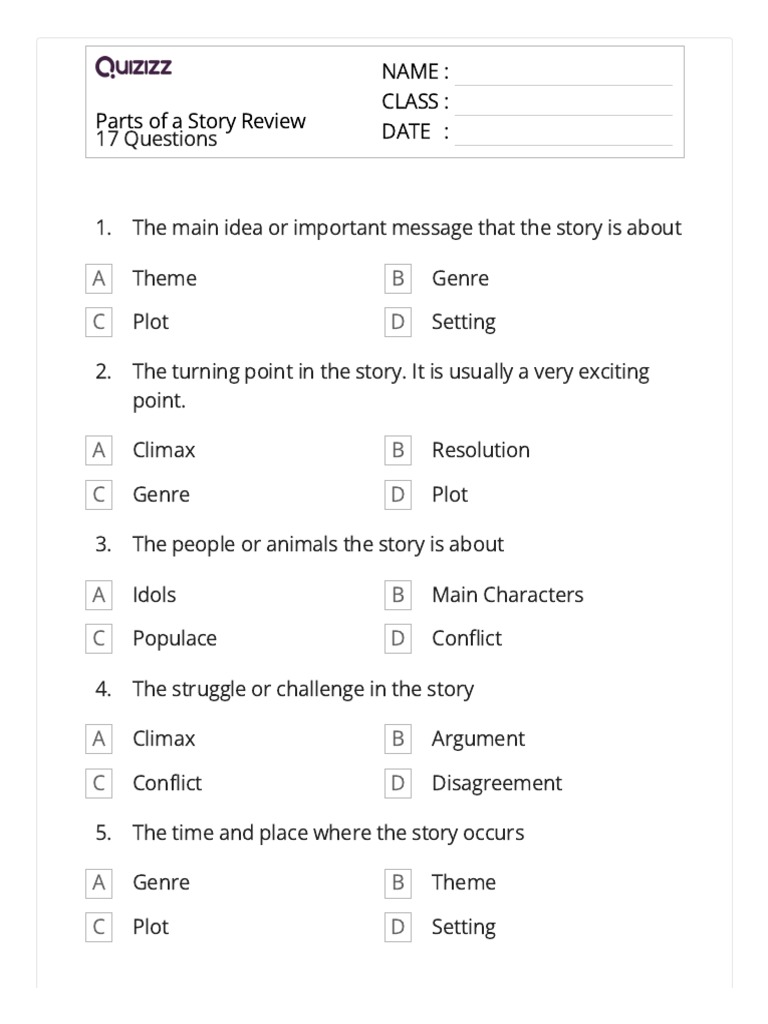 Parts of A Story Review PDF