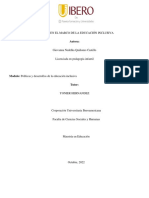 Evolución de La Política en El Marco de La Educación Inclusiva