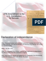 27th Amendment To The U.S. Constitution: By: Bermudez