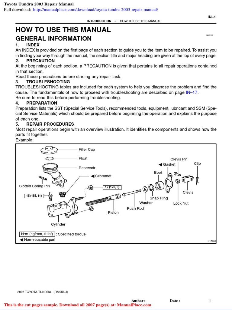 2000 TOYOTA TUNDRA REPAIR MANUAL PDF visual data 5