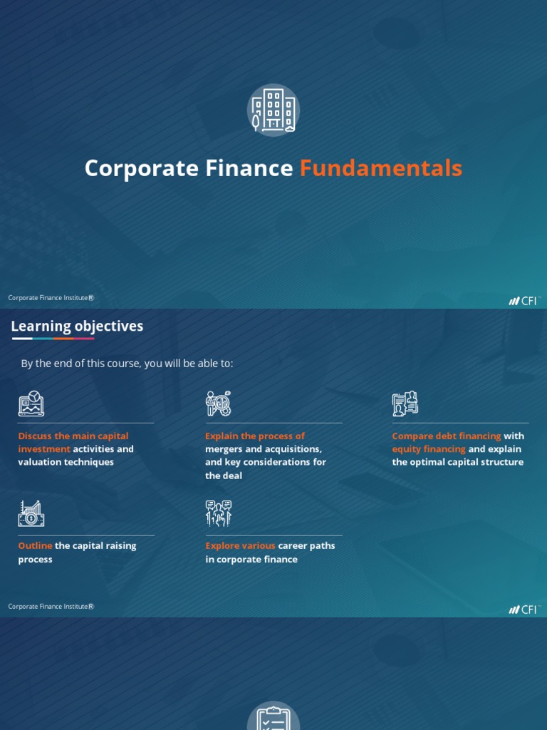Corporate Finance Fundamentals Overview | PDF | Cost Of Capital ...