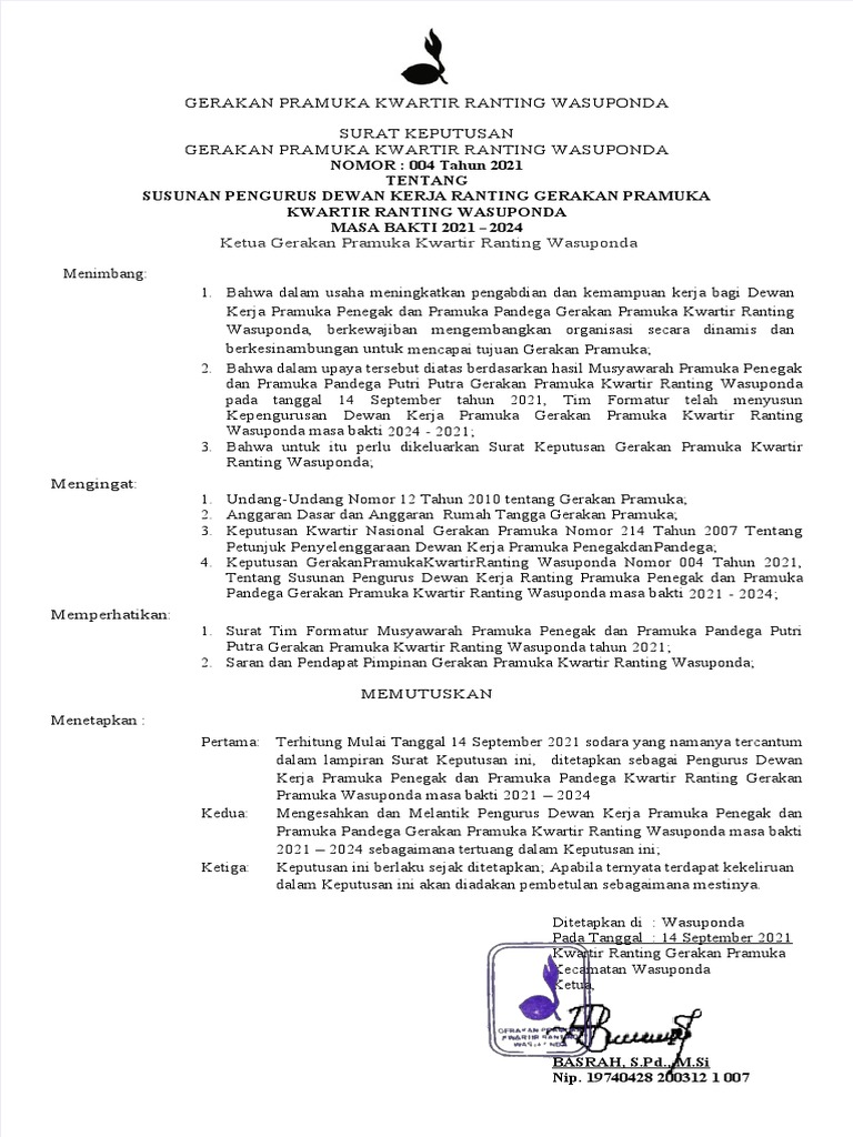 Contoh SK DKR | PDF
