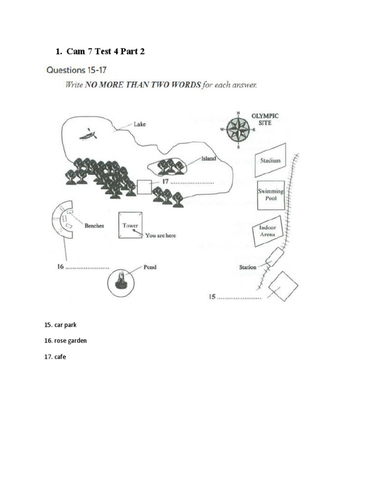 Cam 7 Test 4 Part 2 15 Car Park 16 Rose Garden 17 Cafe Pdf