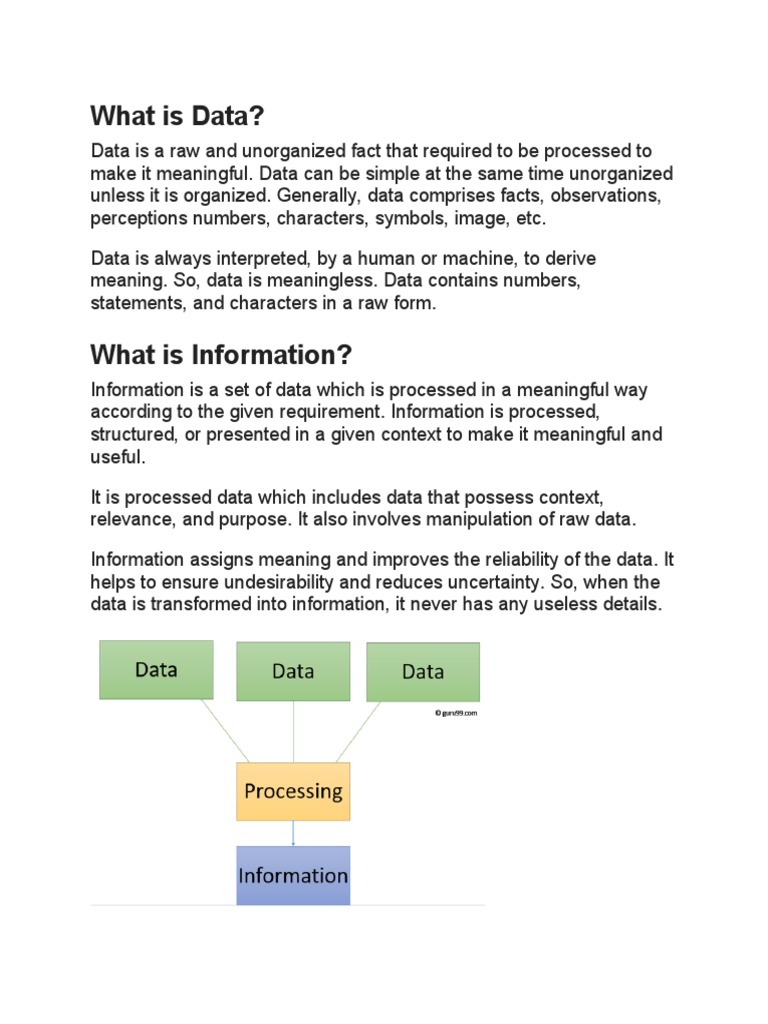 2 Differentiate Between Data and Information | PDF | Data | Information