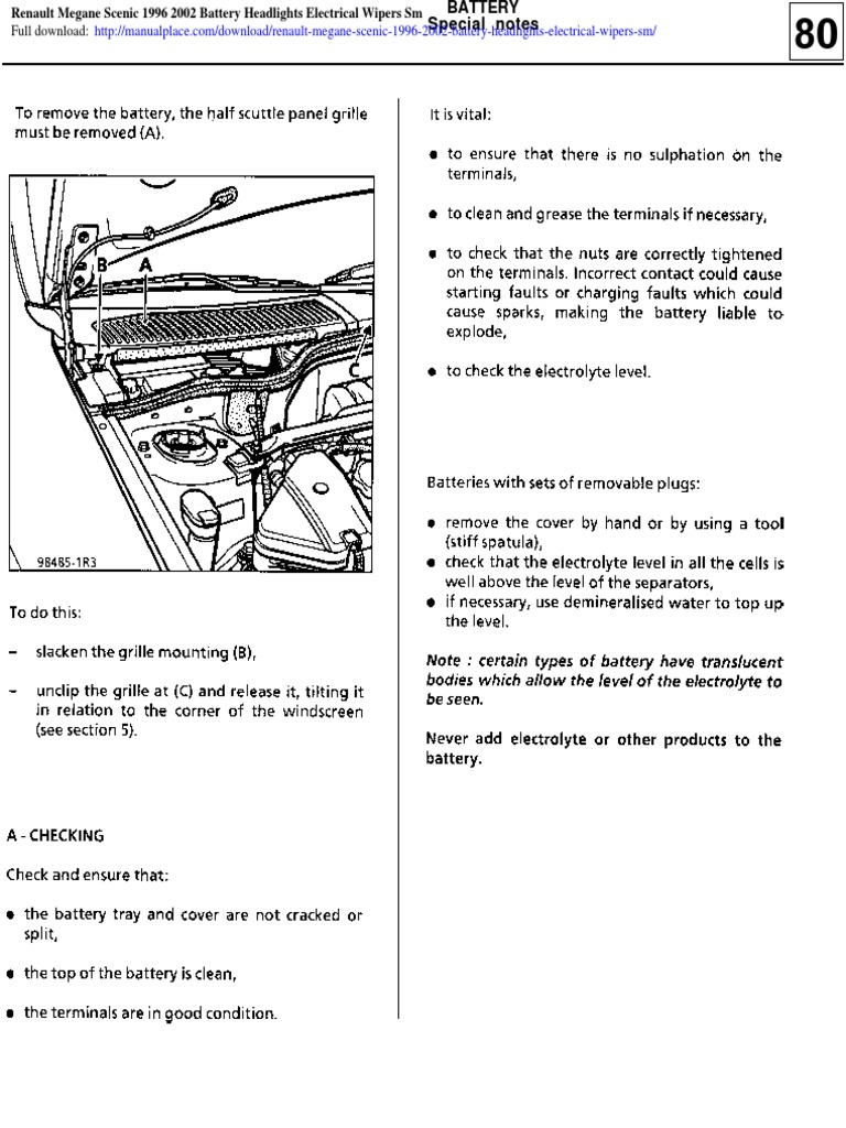Renault Megane Scenic 1996 2002 Battery Headlights Electrical Wipers Sm