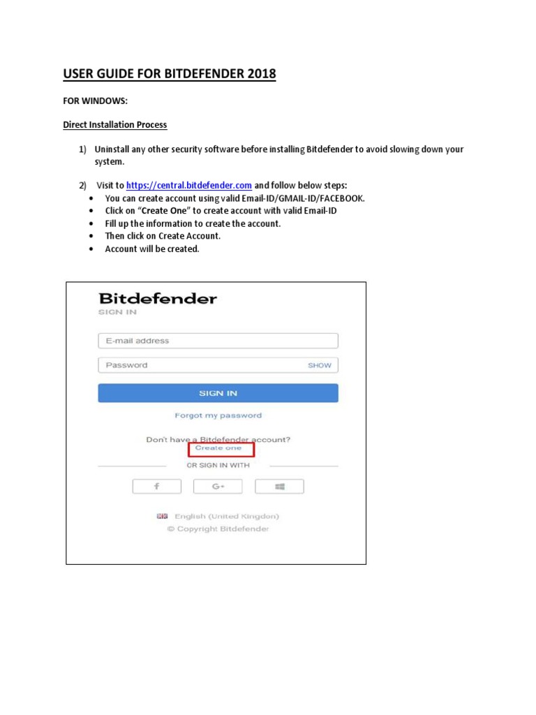 User Guide Bitdefender PDF Installation Programs