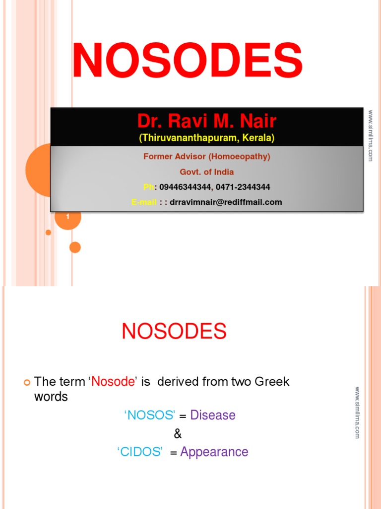 Nosodes in Homoeopathy: Classification & Uses | PDF