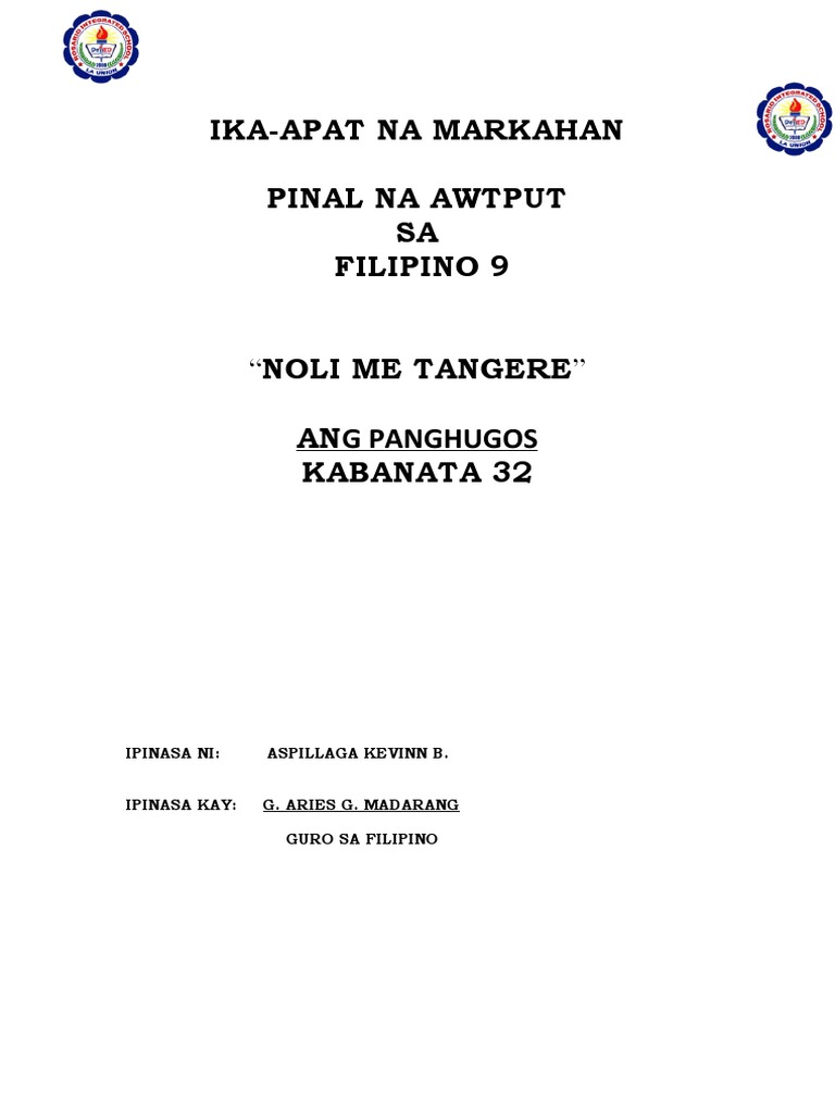 Noli me tangere report format pdf