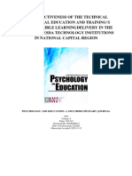 The Effectiveness of The Technical Vocational Education and Training's (TVET) Flexible Learning Delivery in The Selected TESDA Technology Institutions in National Capital Region