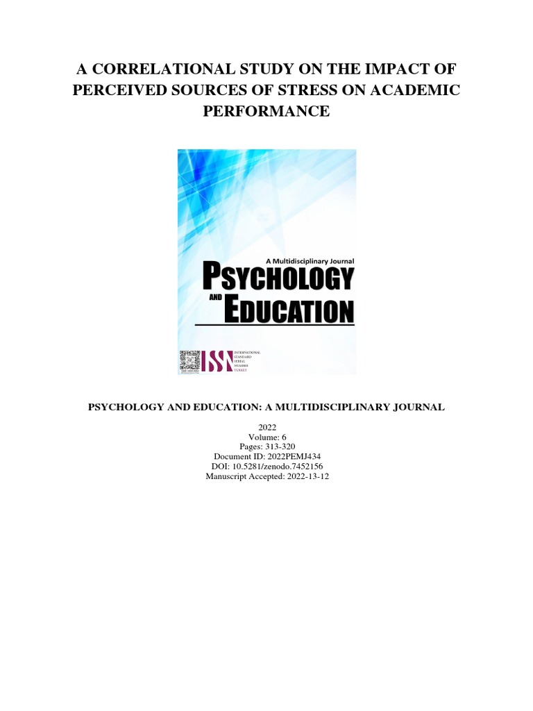 Stress Impact on Academic Performance | PDF | Stress (Biology) | Self ...