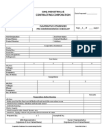 (Form GNQ 16) Evaporative Condenser Pre Commissioning Checklist