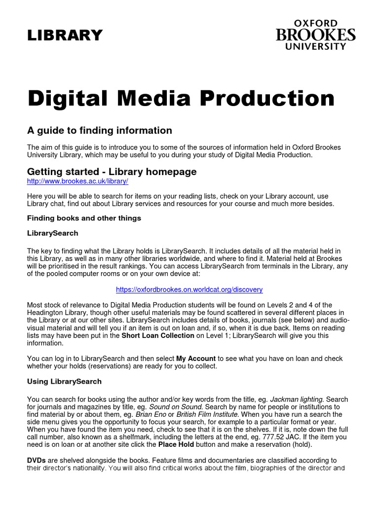 Digital Media Production PDF Libraries Academic Journal