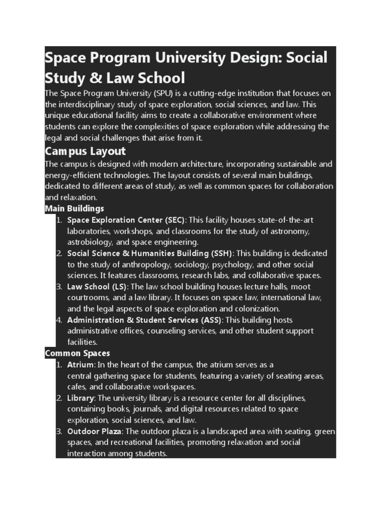 Space Program University: Interdisciplinary Education | PDF ...