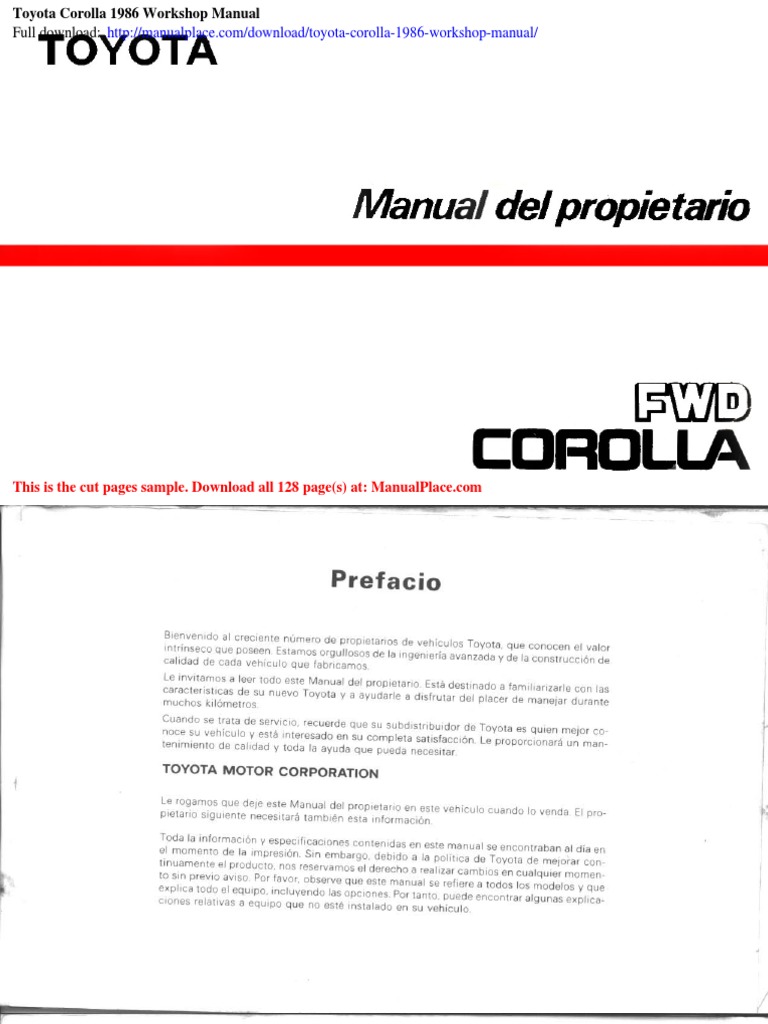 TOYOTA COROLLA AE92 WORKSHOP MANUAL CYOM1 PDF TCAWM9 intelligence overview