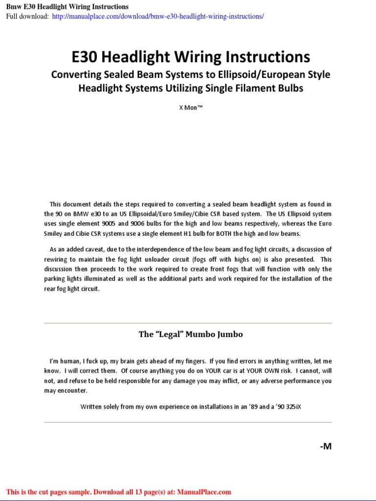 Bmw E36 Headlight Wiring Diagram Bmw E60 Headlight Wiring Di