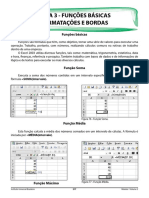 INFORMÁTICA MICROSOFT EXCEL 2003 Aula 3 - Funções Básicas, Formatações e Bordas - Módulo 1 - Volume 2 - Técnicos