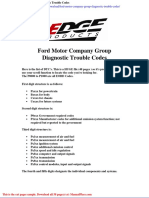 Ford Motor Company Group Diagnostic Trouble Codes