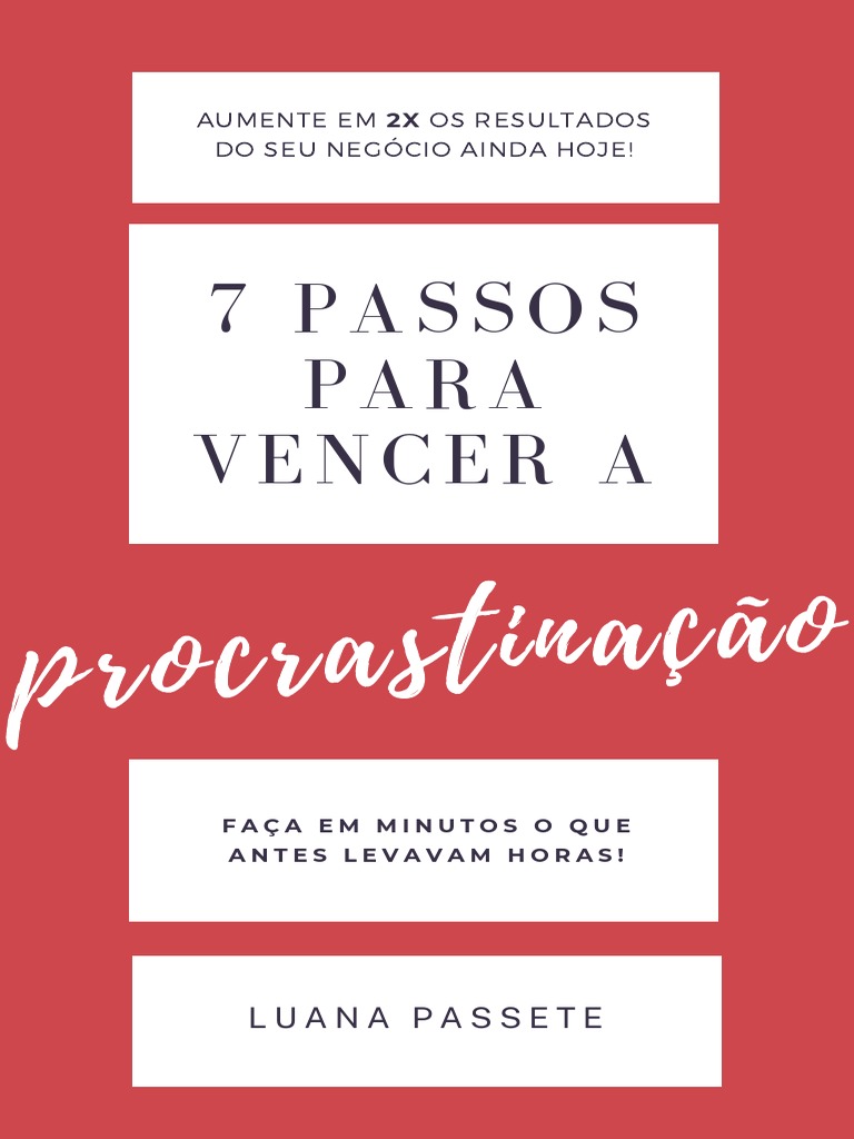 E-Book 7 Passos para Vencer A Procrastinação | PDF | Competências ...