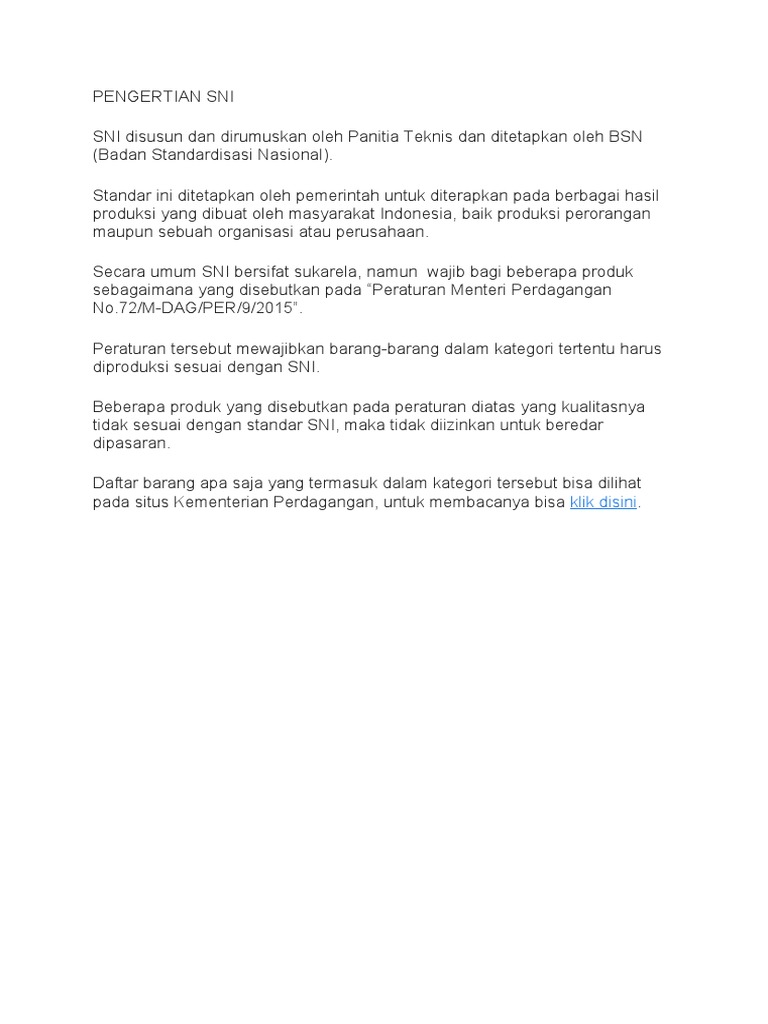 Pengertian Sni PDF