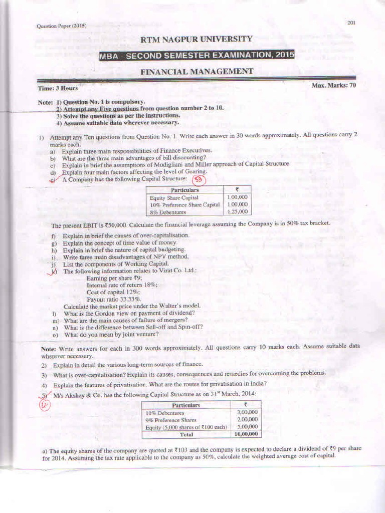 Questionset (Financial Management) | PDF