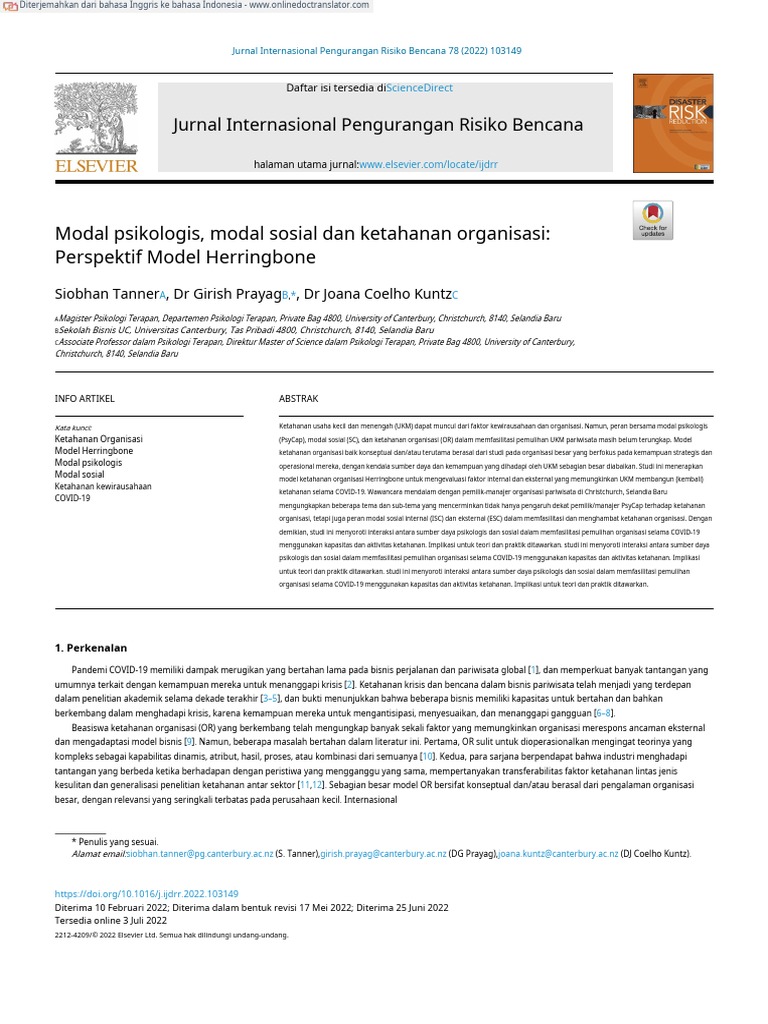 Psychological Capital, Social Capital and Organizational Resilience ...