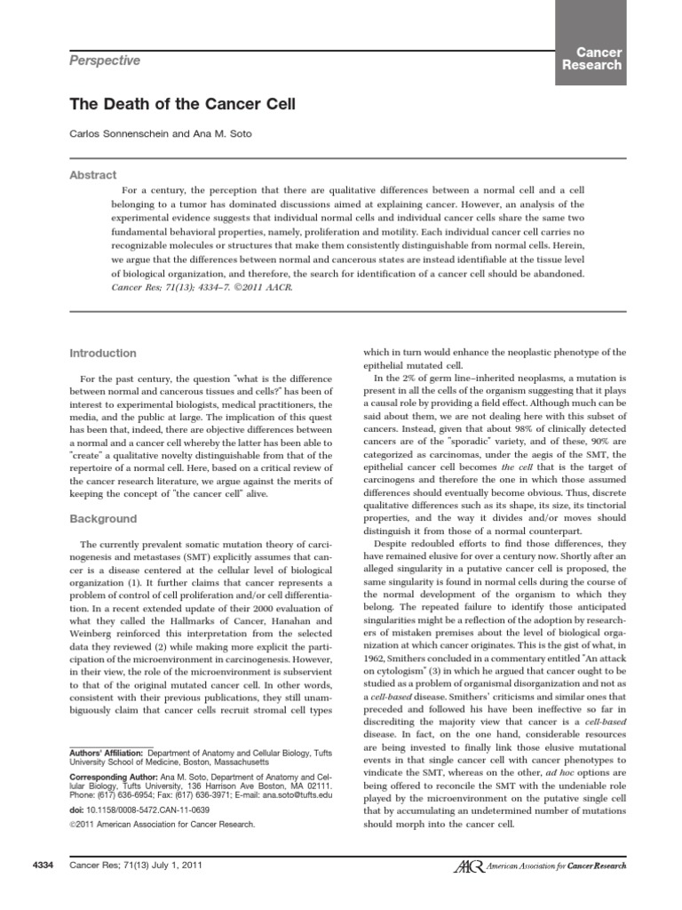 Cancer Cells | PDF | Carcinogenesis | Cancer