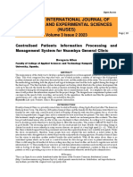 Centralised Patients Information Processing and Management System For Nsambya General Clinic