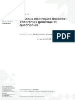 Réseaux Électriques Linéaires - Théorèmes Généraux Et Quadripôles