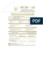 Hoja de Respuestas Inventario Clínico Multiaxial de Millon (MCMI-III)
