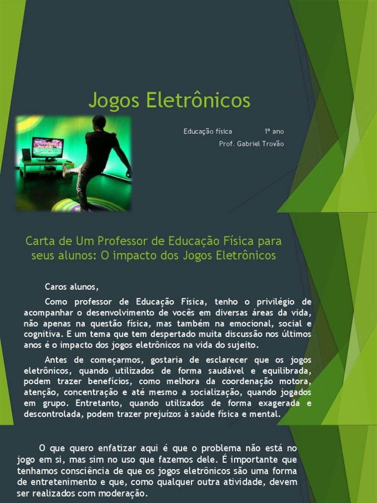 Jogos Eletrônicos 1º Ano - 061256 | PDF | Videogames | Física