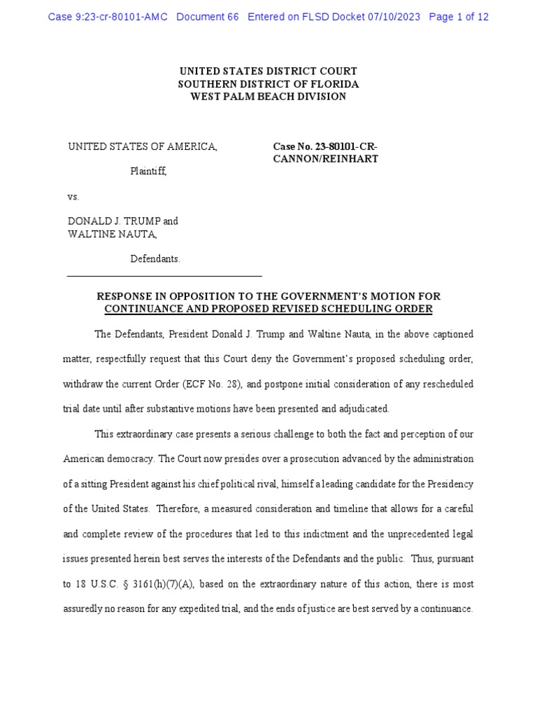 Trump MTC | PDF