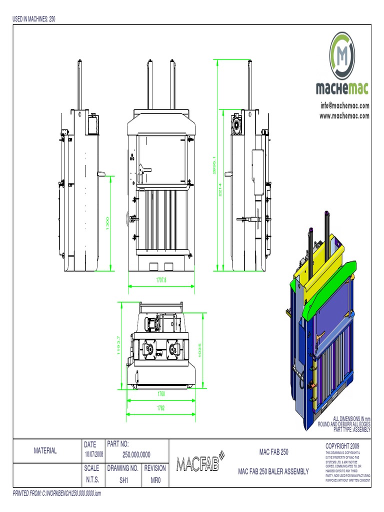 MACFAB 250 Dimensiones | PDF