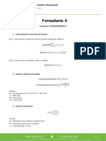 Física. Unidad 3. Movimiento. Formulario Semana 4