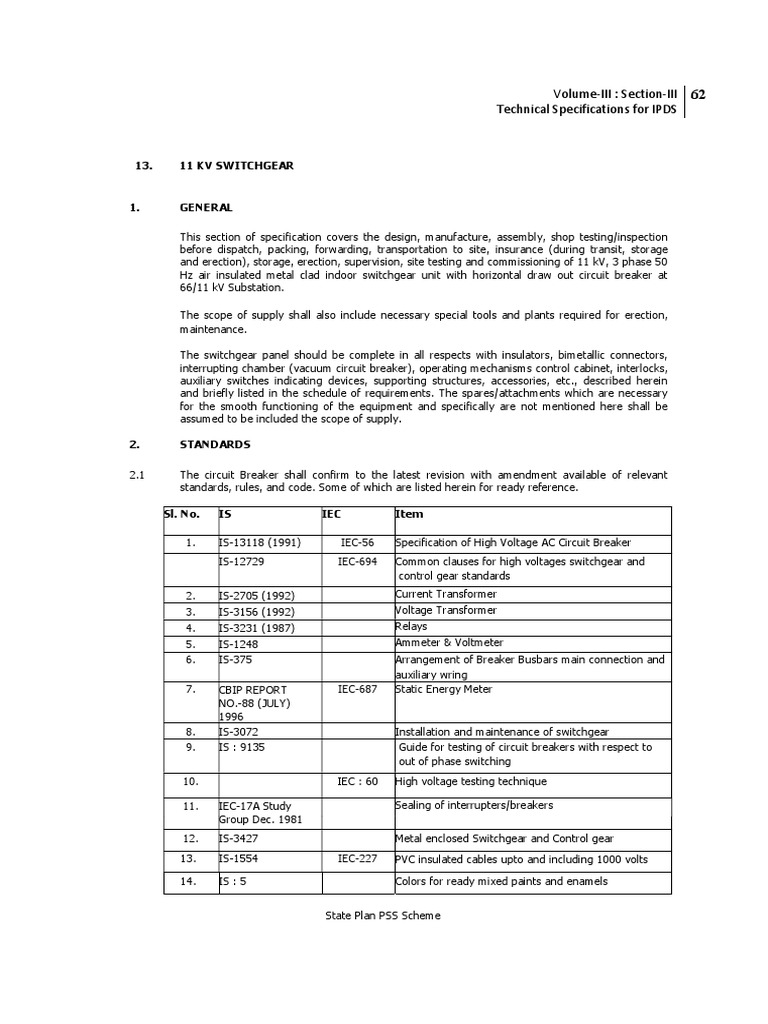 TS - 11 KV Switchgear | PDF | Relay | Insulator (Electricity)