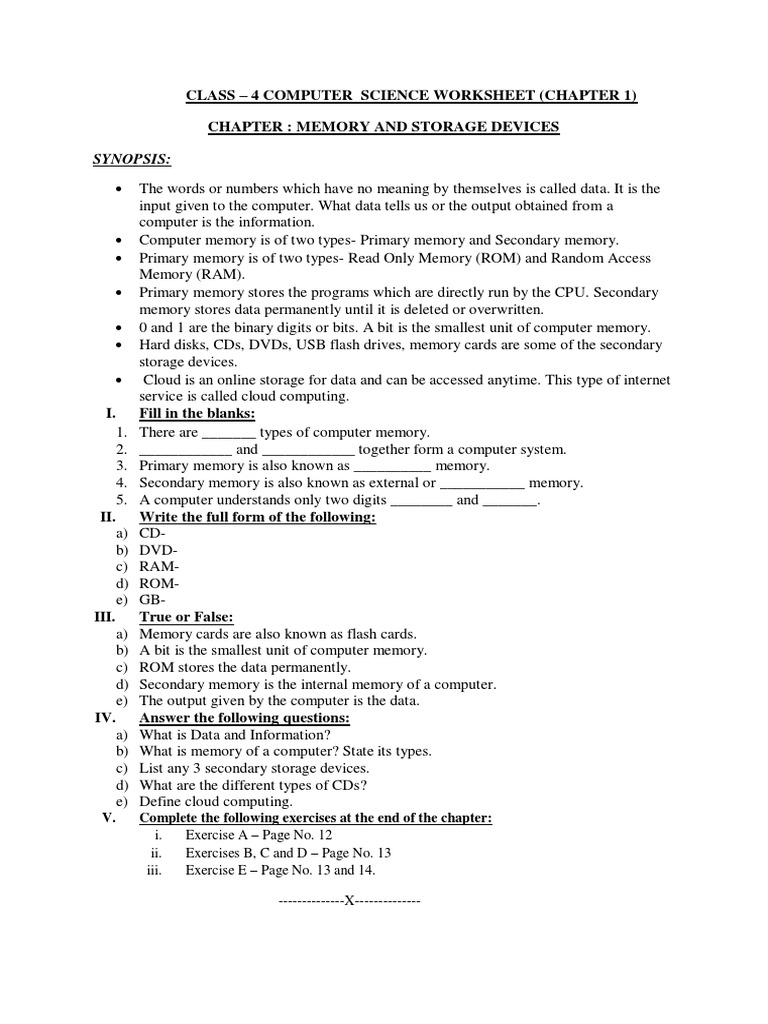Class 4 Computer | PDF | Computers | Technology & Engineering
