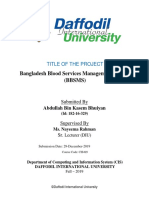 Bangladesh Blood Services Management System (BBSMS) : Title of The Project