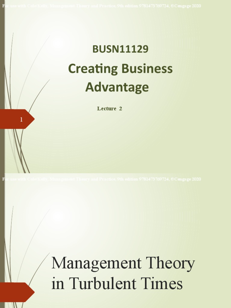 Management Theories 2 Pdf Competitive Advantage Business