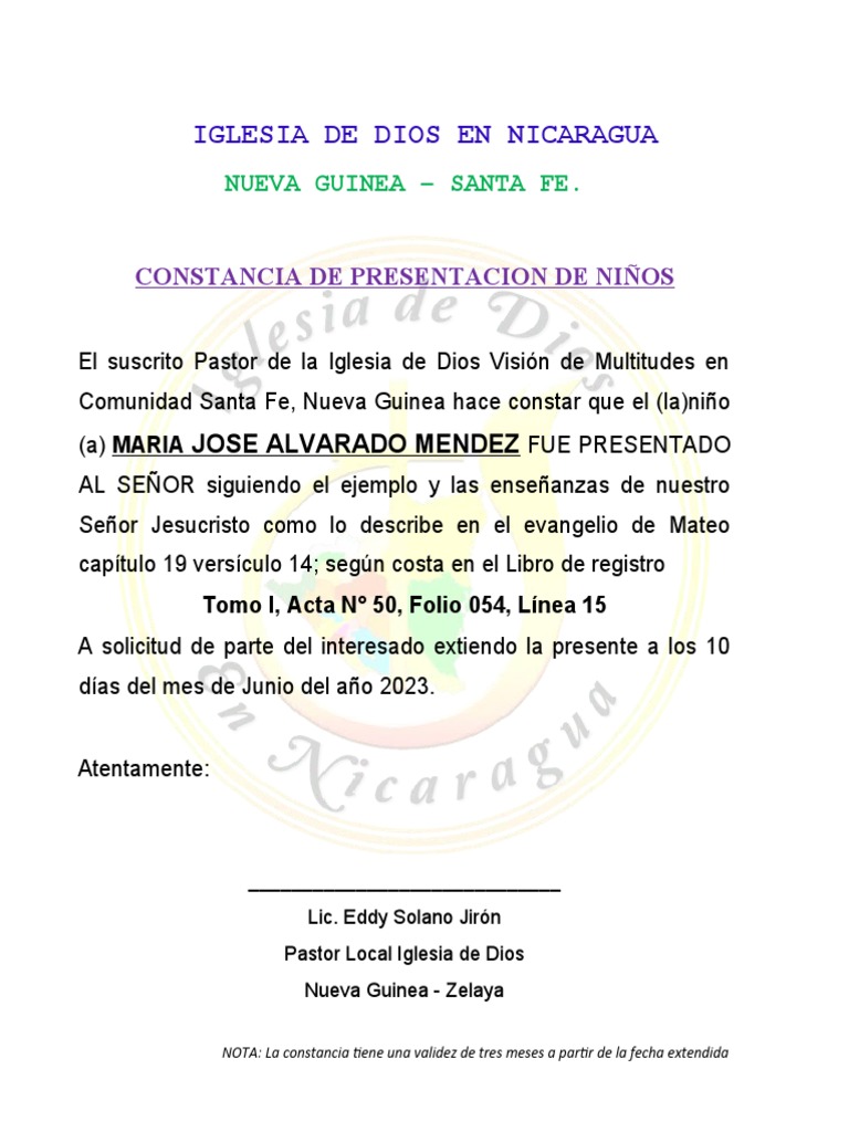 Constancia presentancion de ni os 2023 1 pdf