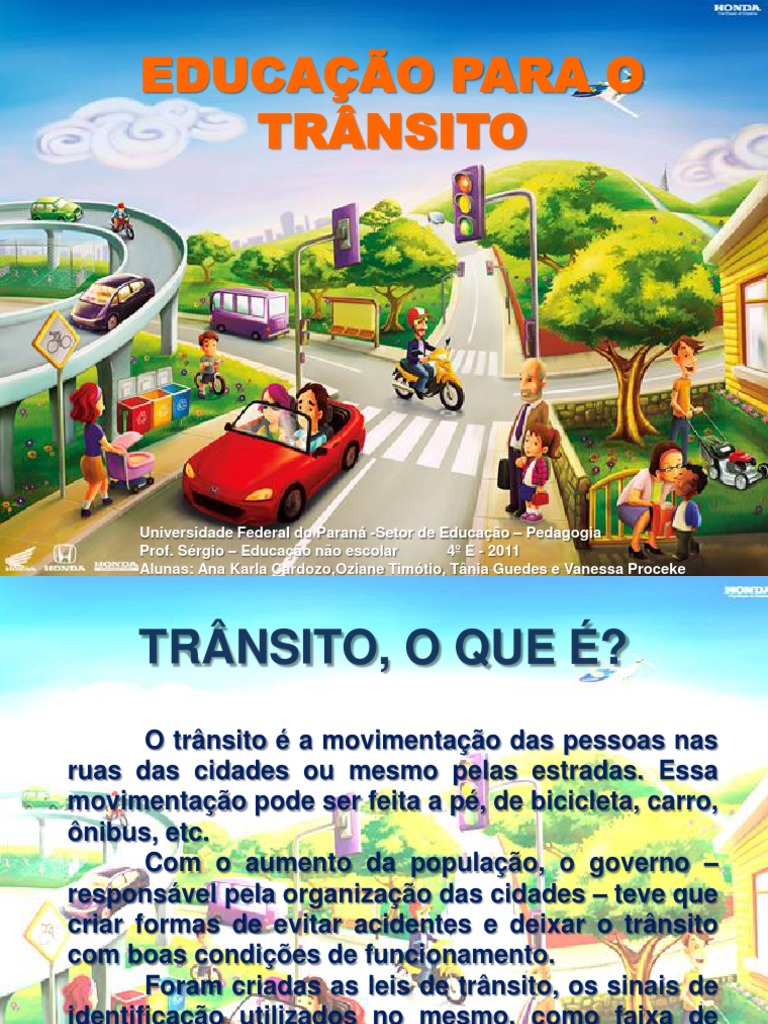 Educação No Trânsito | PDF | Tráfego | Pedestre