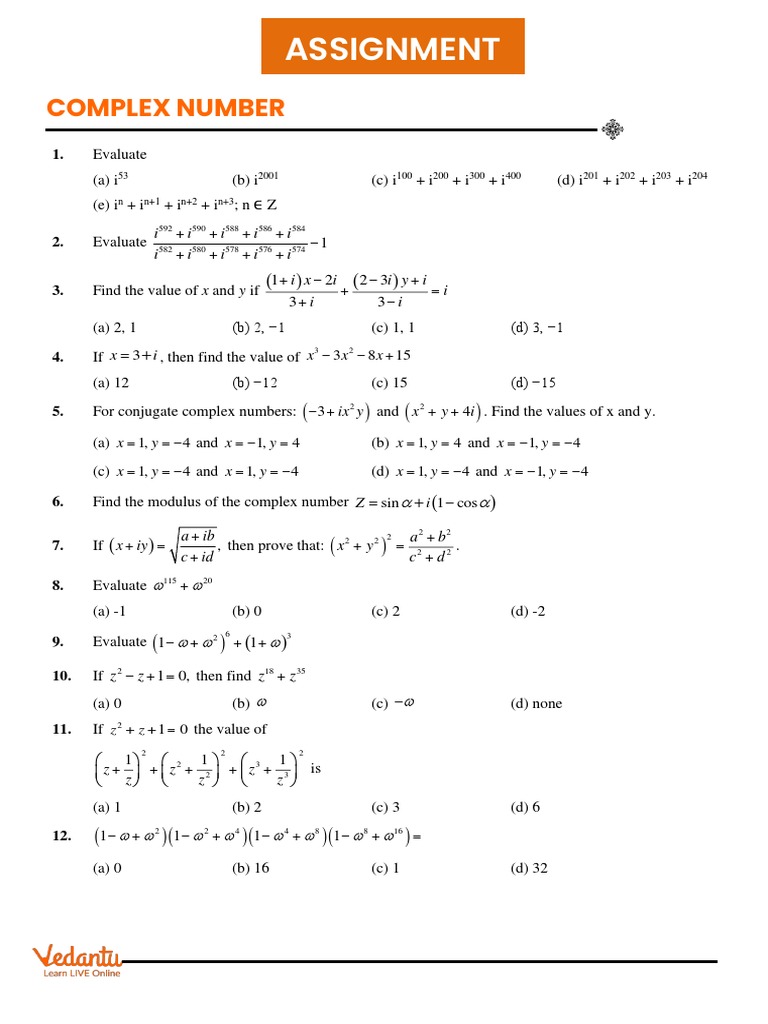 Complex Number Exercises and Solutions | PDF