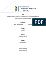 El Pago de La Pensión Alimenticia y El Interés Superior Del Alimentado en La Provincia Azua de Compostela, República Dominicana