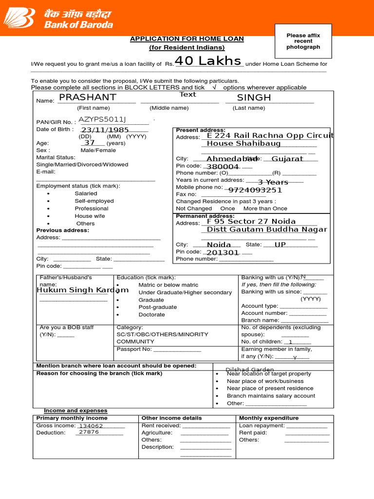Home Loan Form New | PDF | Loans | Banks