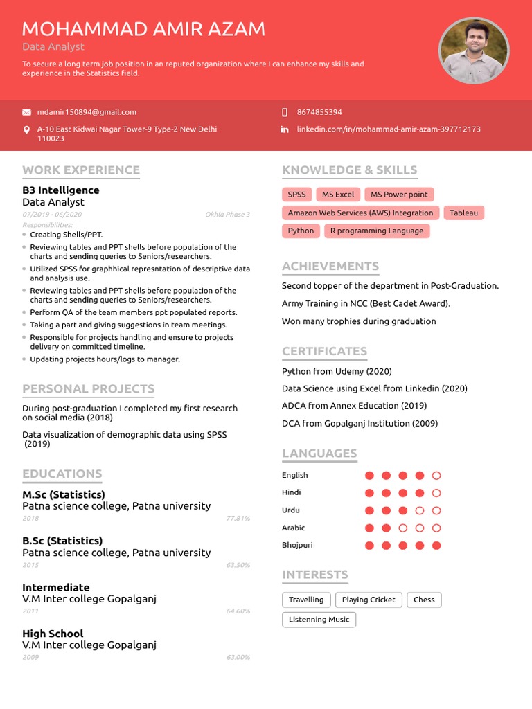 Amir Azam CV | PDF | Information Technology | Information Science