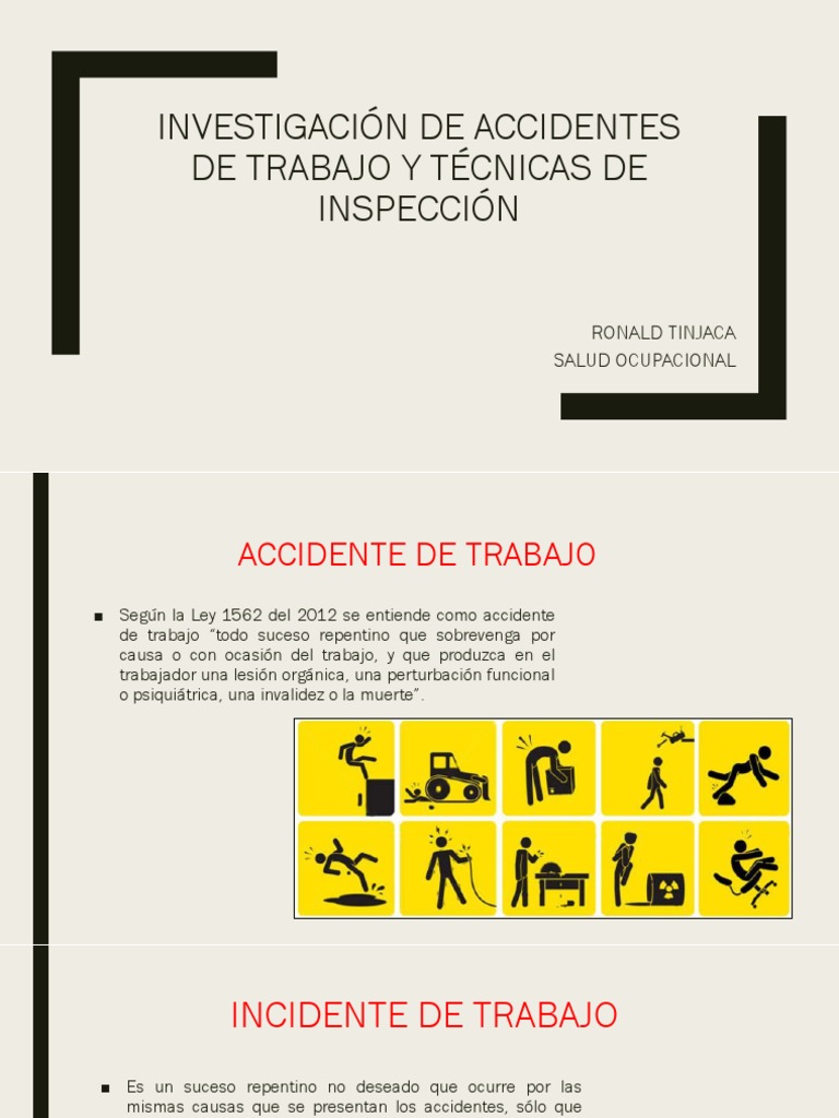 Investigación De Accidentes De Trabajo Y Técnicas De Pdf