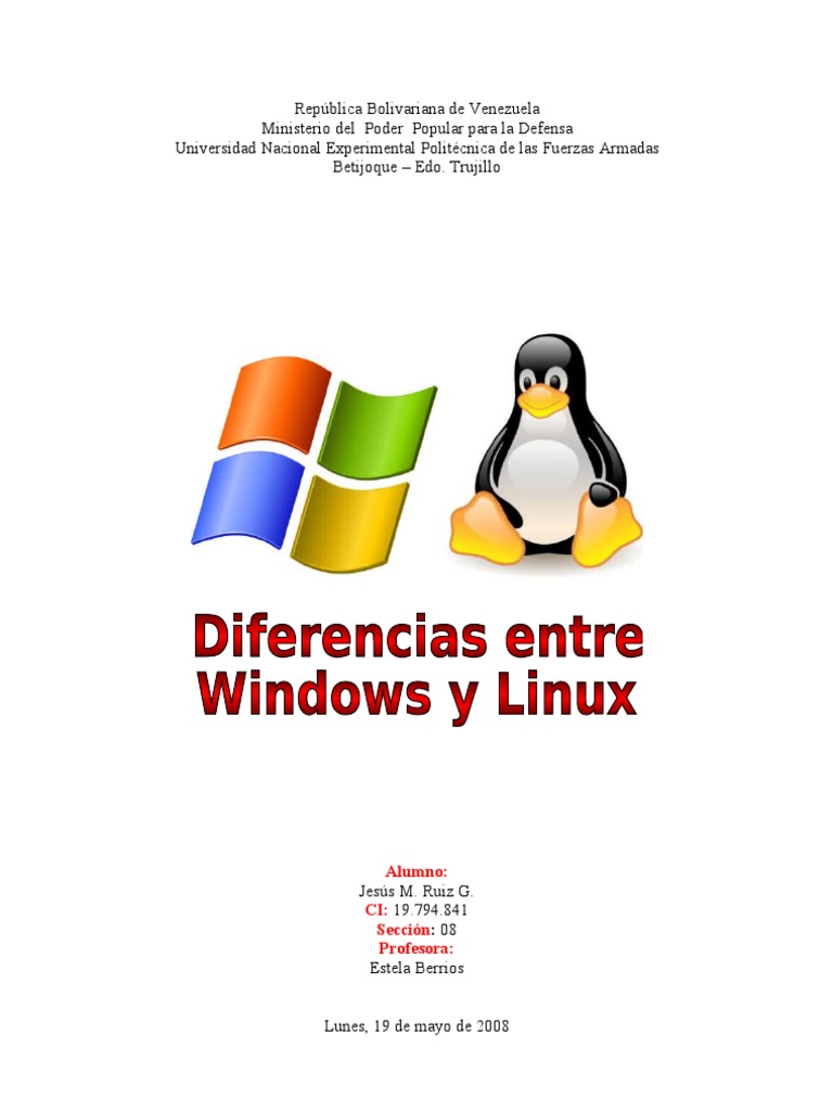 Diferencias Entre Windows y Linux | PDF | Microsoft Windows | Microsoft
