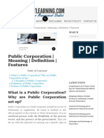Public Corporation Meaning Definition Features