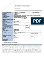 MODELO DE Informe Psicopedagógico