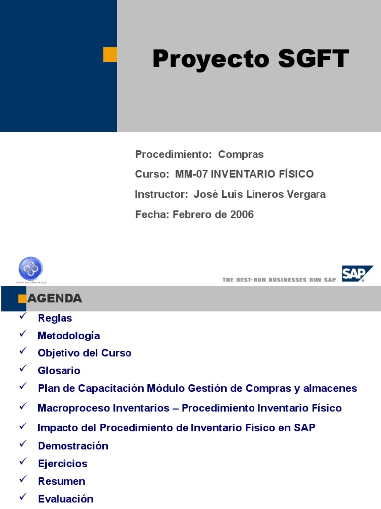 Procedimiento de Inventario Físico en SAP | PDF | Inventario | Economias
