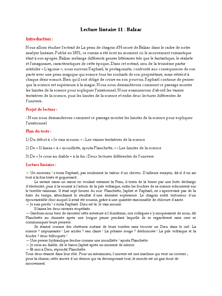 Lecture Linéaire 11 BA | PDF