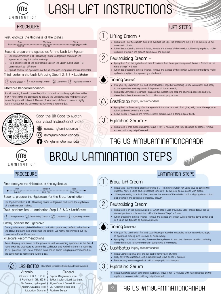 My Lamination Brow and Lash Guide | PDF | Eyebrow | Chemistry